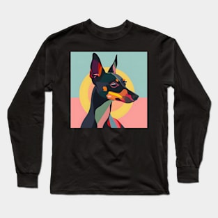 Retro Manchester Terrier: Pastel Pup Revival Long Sleeve T-Shirt